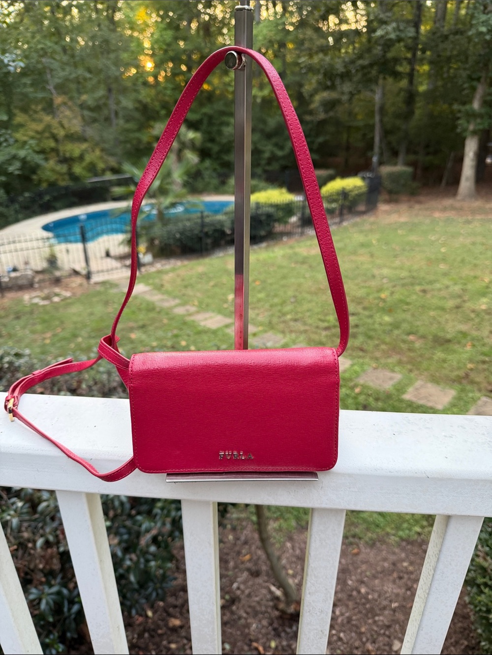 Furla Hot Pink Leather Crossbody Bag